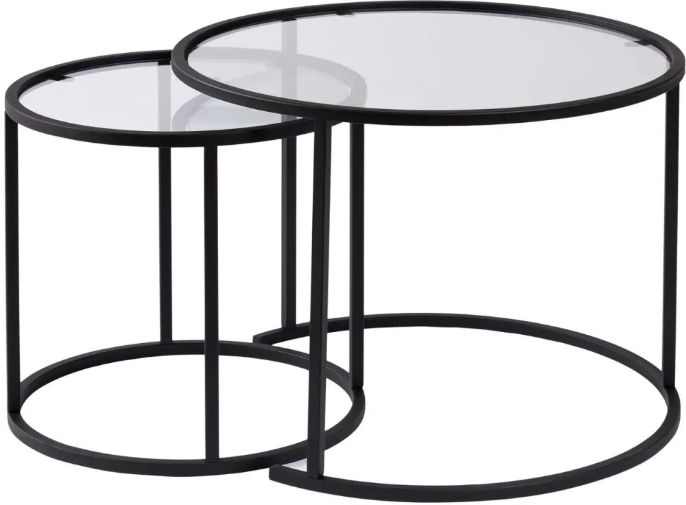 Set măsuțe de cafea Hanah Home Aurum - 60, 42, Negru / Transparent
