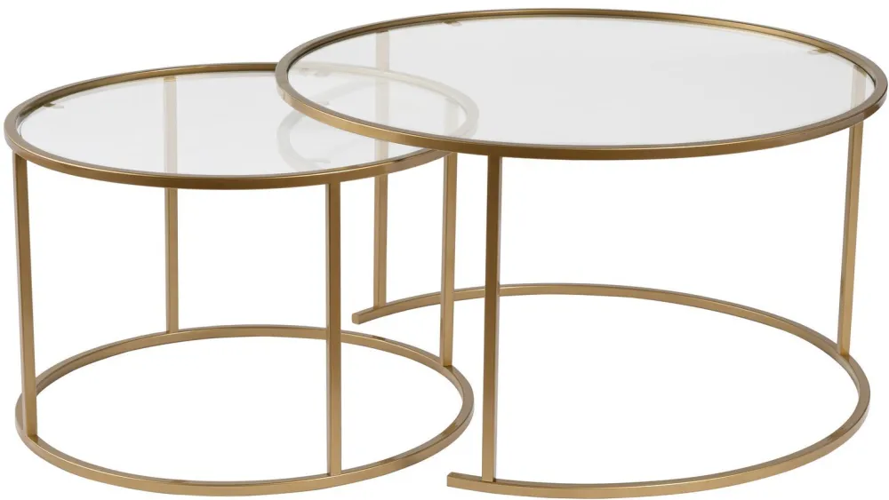 Set măsuțe de cafea Hanah Home Aurum - 80, 60, Auriu / Transparent