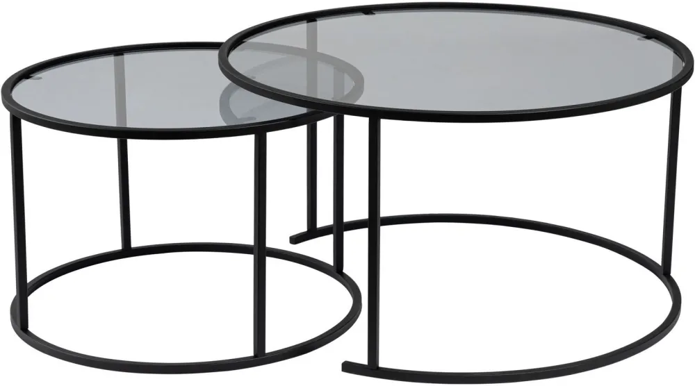 Set măsuțe de cafea Hanah Home Aurum - 80, 60, Negru / Gri