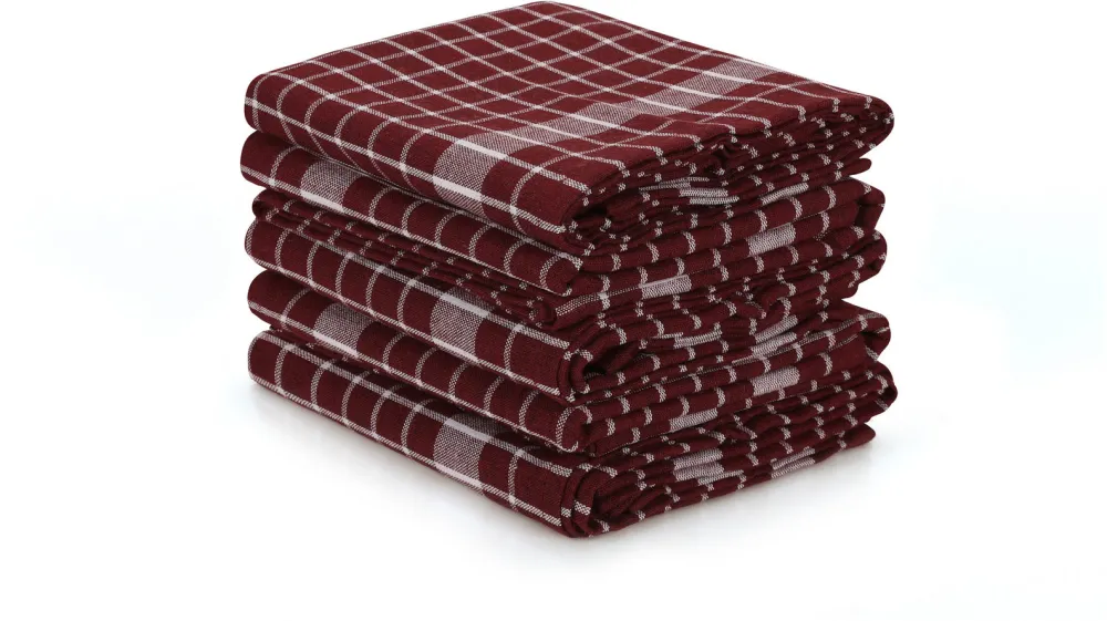 Set prosoape (10 piese) Hermia Küp - Claret Red, Roșu bordo / Alb