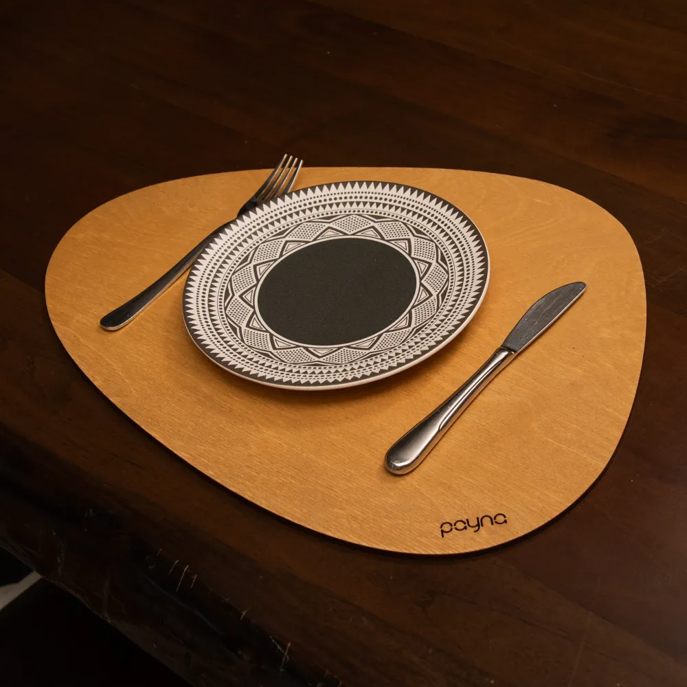 Set suporturi de masă din lemn (6 piese) Hermia Pear, Miere