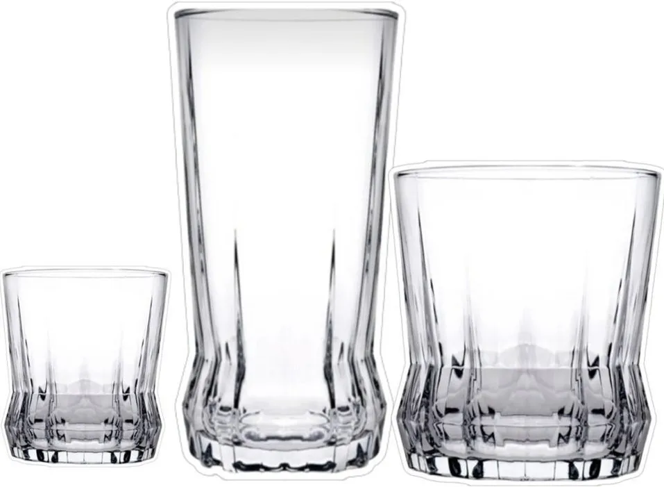 Set pahare (18 piese) Hermia Gaia 18, Transparent