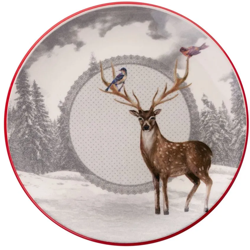 Set farfurii de servire (6 piese) Hermia Deer Winter, Multicolor