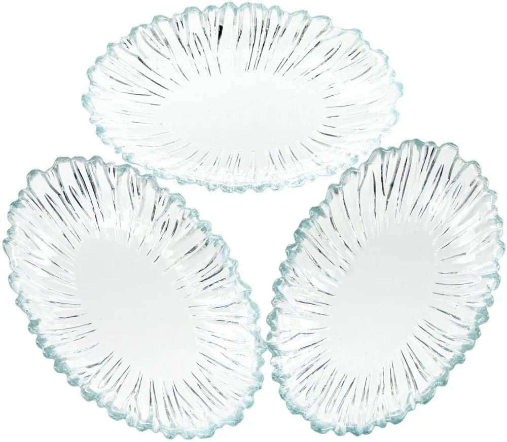 Set platouri din sticlă (3 piese) Hermia Aurora 3, Transparent
