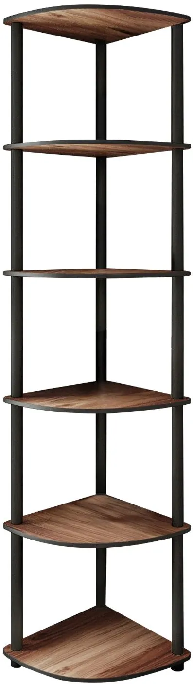 Bibliotecă Hanah Home Bookcase 6 Corner, Nuc