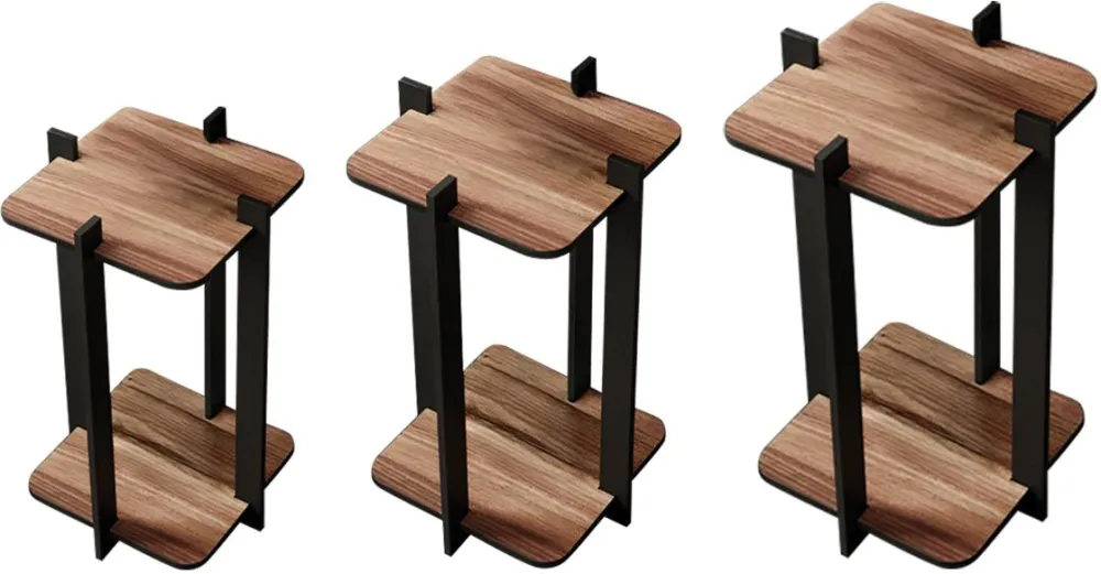Suport din lemn pentru plante Hanah Home Flower Desk Square, Nuc