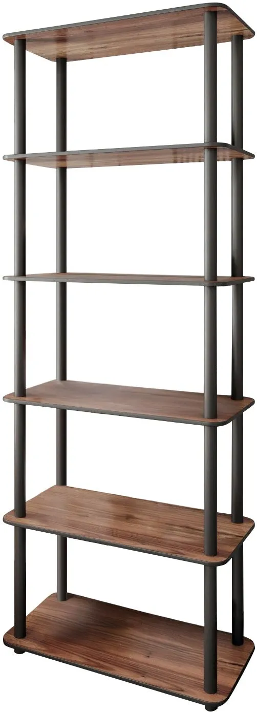 Bibliotecă Hanah Home Bookcase 6 Rect, Nuc