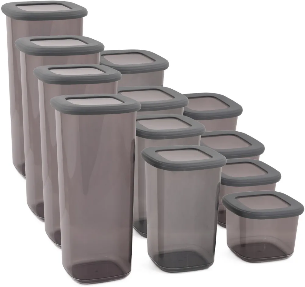 Set cutii de depozitare (12 piese) Hermia BNMPOLYAS12-51217, Antracit