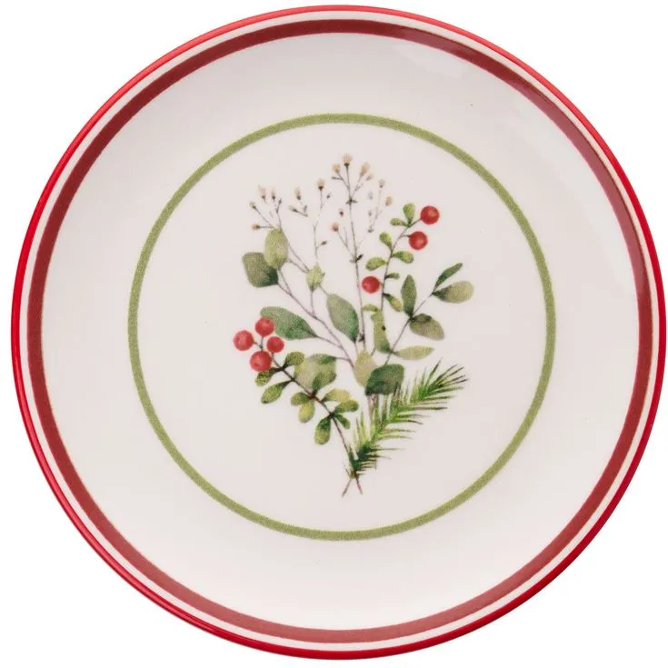 Set farfurii desert (6 piese) Hermia Xmas Leaf, Multicolor