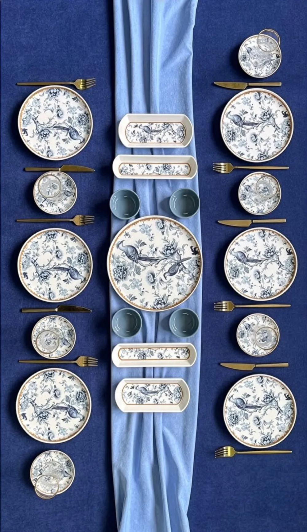 Set pentru micul dejun (21 piese) Hermia Blue Bird 21, Multicolor