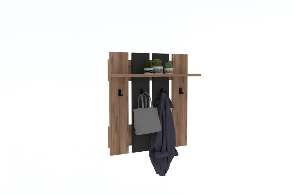 Cuier de perete Hanah Home Mita - Walnut, Anhtacite, Nuc / Antracit