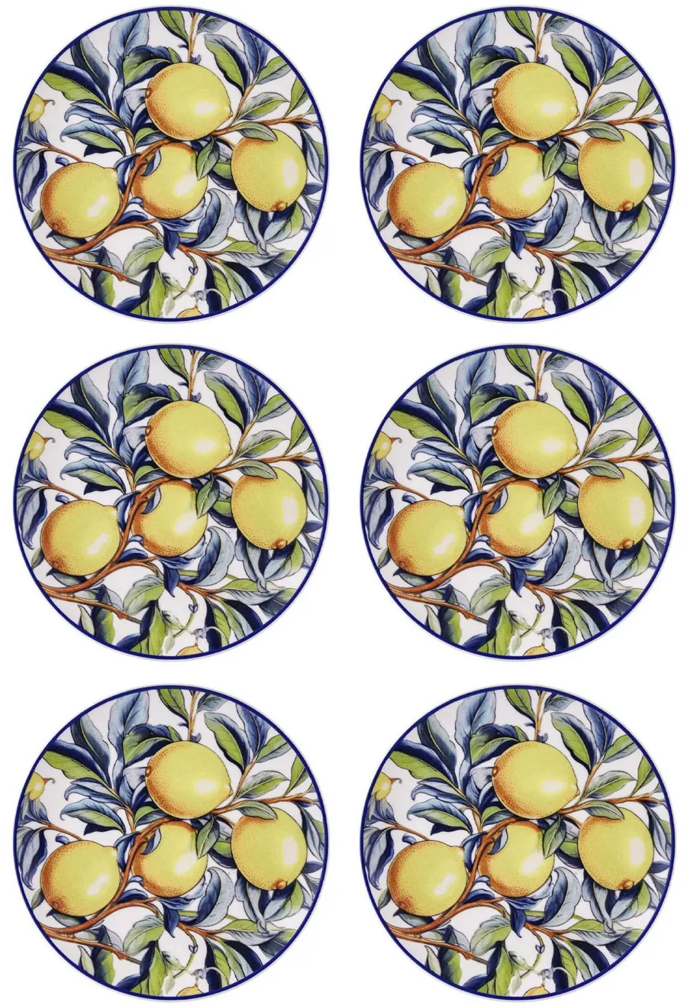 Set farfurii desert din ceramică (6 piese) Hermia ODL0002, Galben