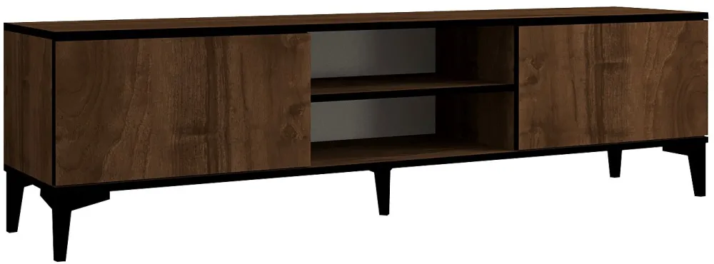 Comodă TV Hanah Home Erem, Nuc / Negru