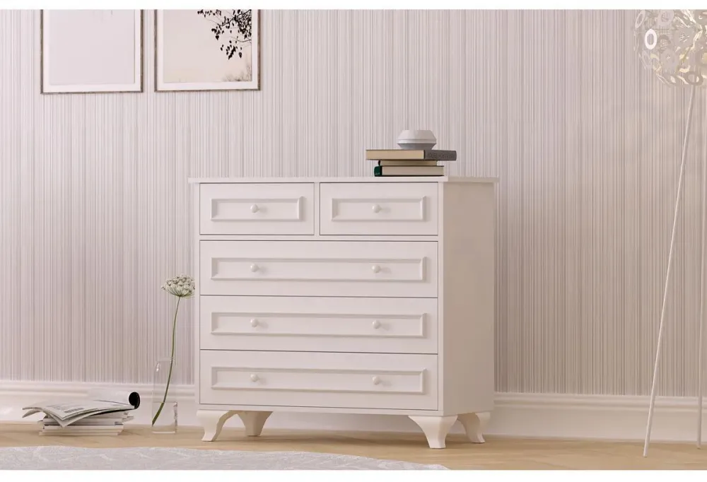 Comodă Hanah Home Lina - Rb-186-06, Alb mat