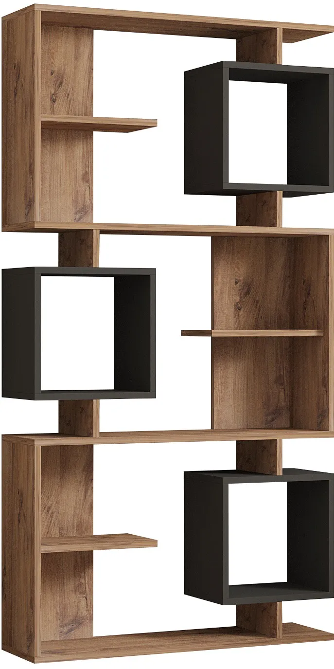 Bibliotecă Hanah Home Icardi, Pin Atlantic / Antracit