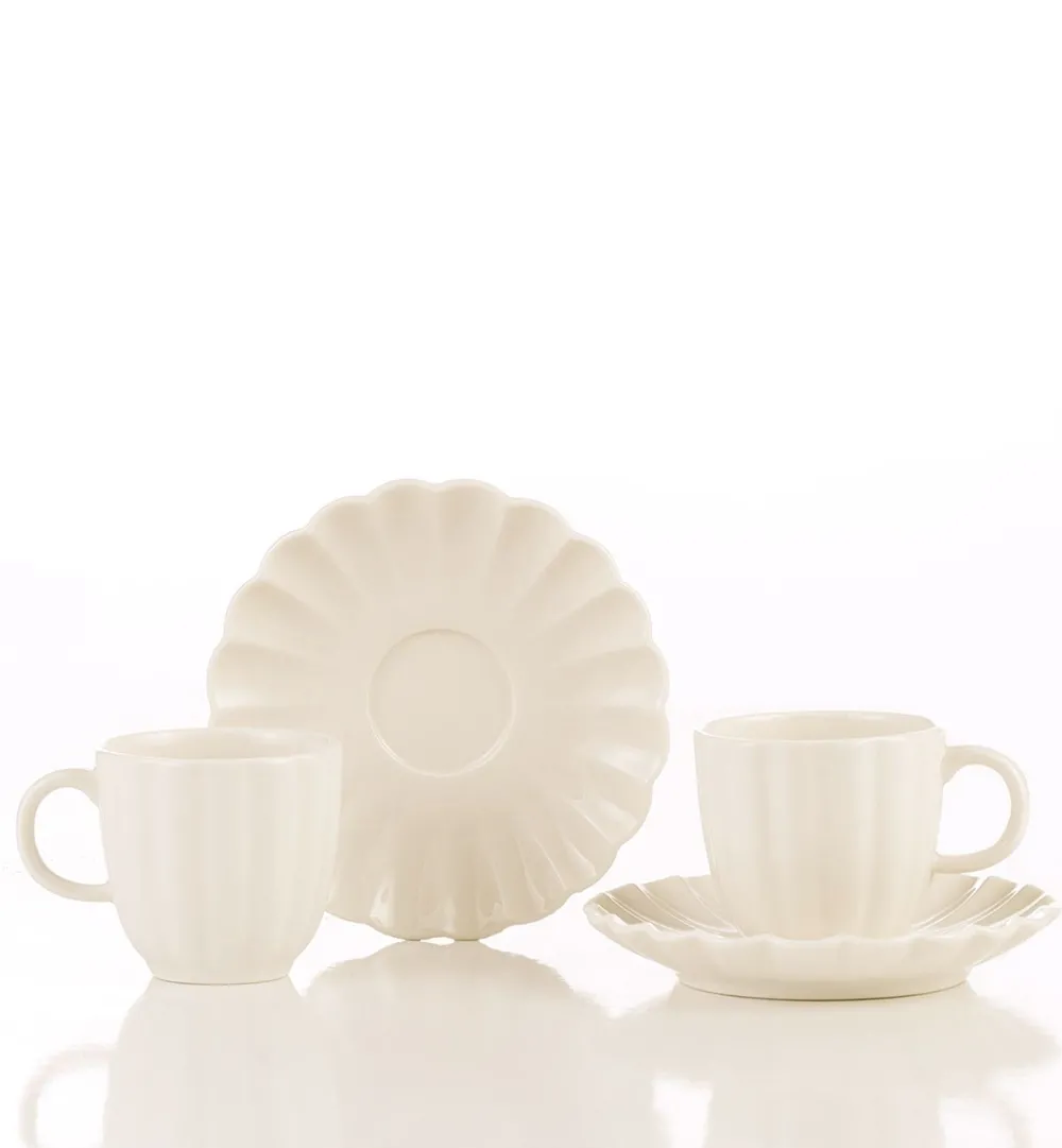 Set cești de cafea (4 piese) Hermia BNLZF04KT00, Alb