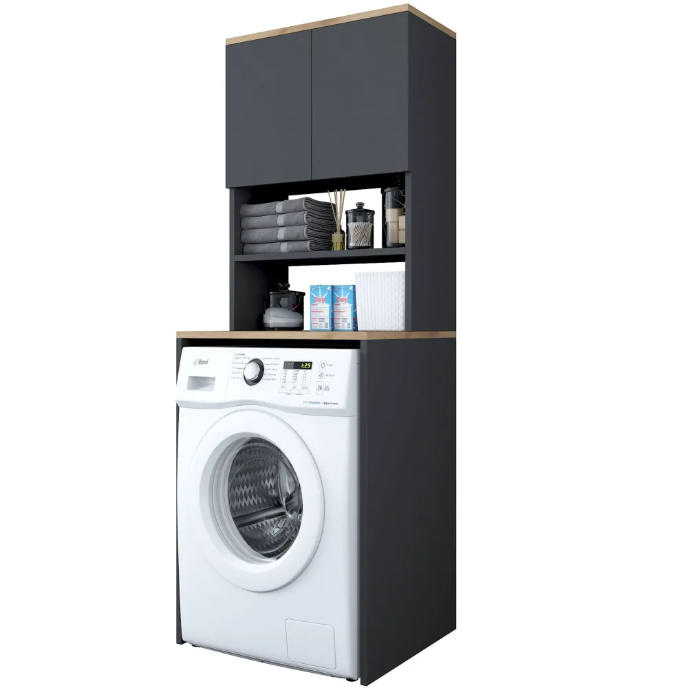 Dulap pentru mașina de spălat Hanah Home KD118 - 5194, Nuc / Antracit