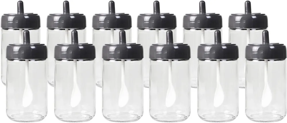 Set recipiente pentru condimente (12 piese) Hermia 12 - li - aydo - baharatlik, Negru