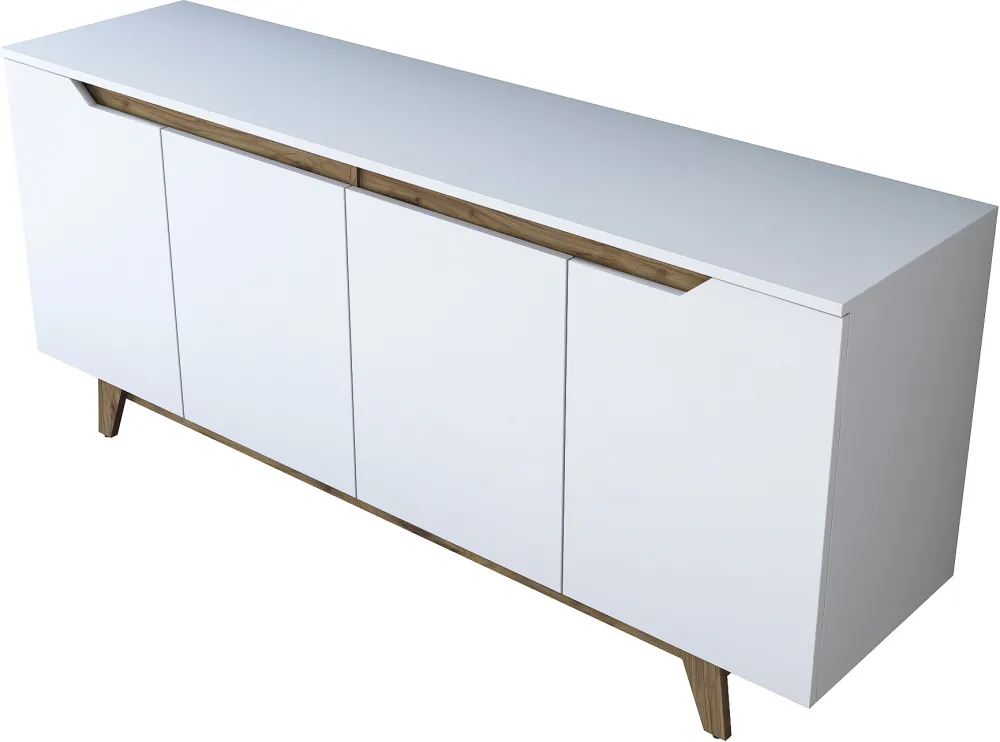 Consolă Hanah Home GD102 - 1874, Alb / Nuc