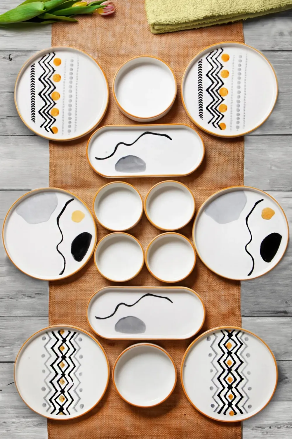 Set pentru micul dejun (14 piese) Hermia Axıal-14-Prç, Multicolor