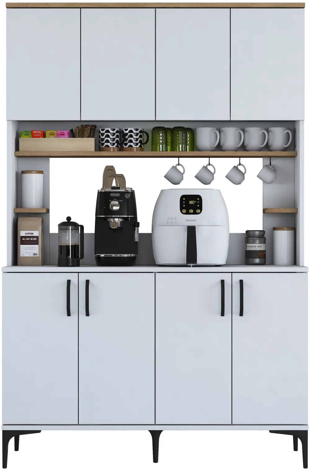 Dulap multifuncțional Hanah Home JE176 - 3291, Alb / Nuc