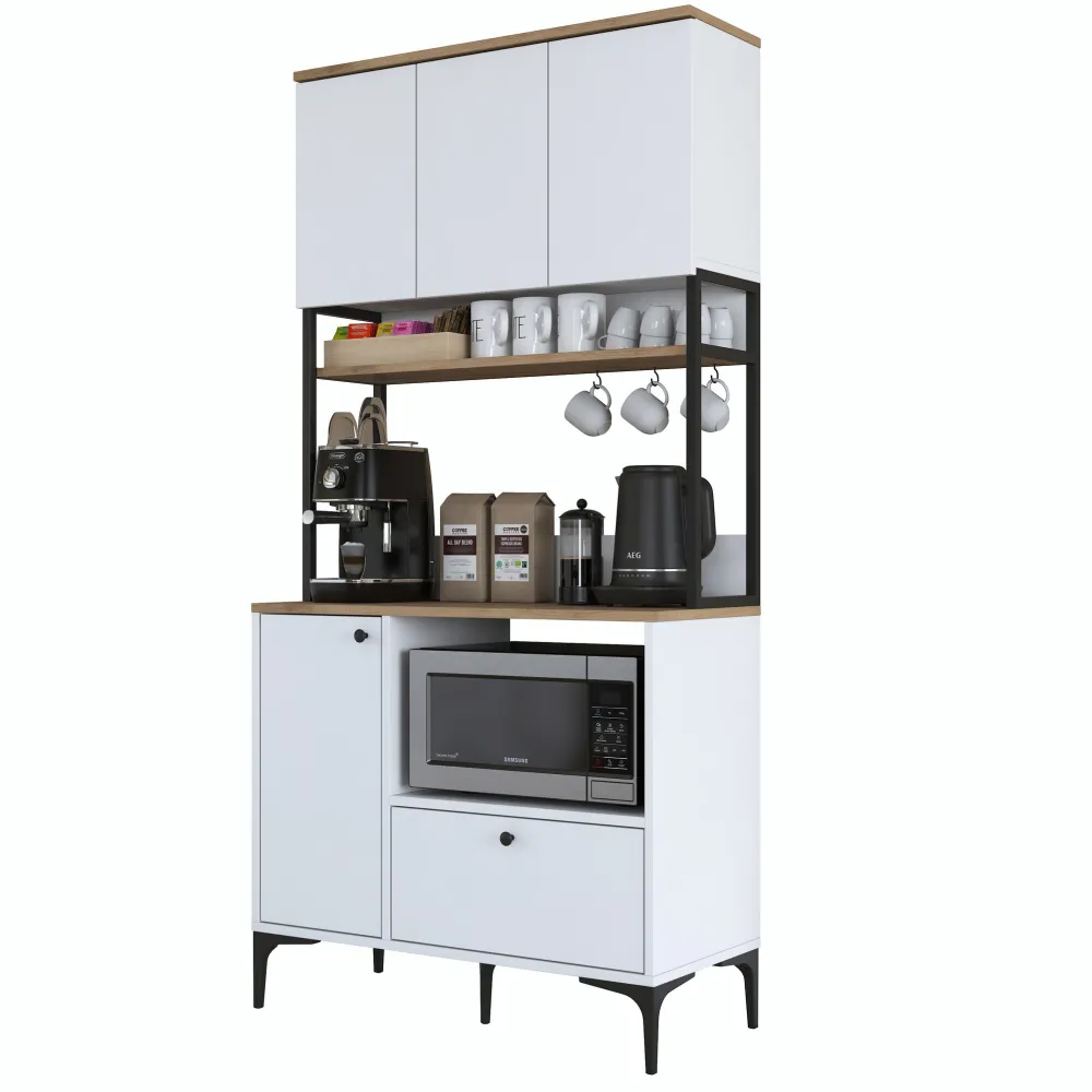 Dulap multifuncțional Hanah Home JE159 - 3253, Alb / Nuc