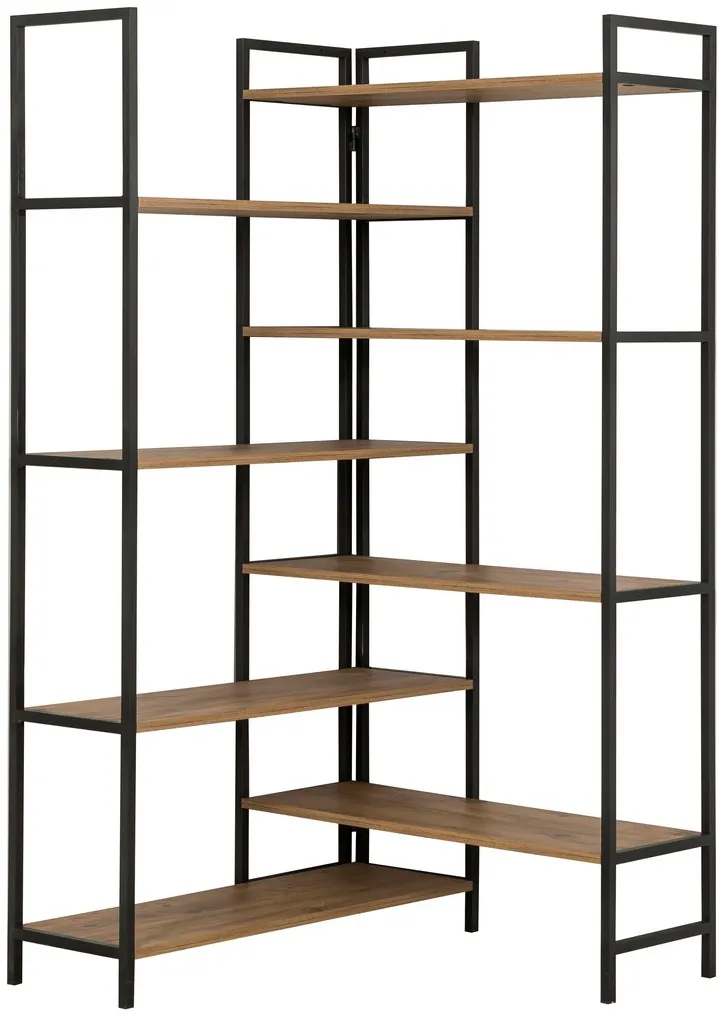 Bibliotecă Hanah Home Edra Rafix, Pin Atlantic / Negru