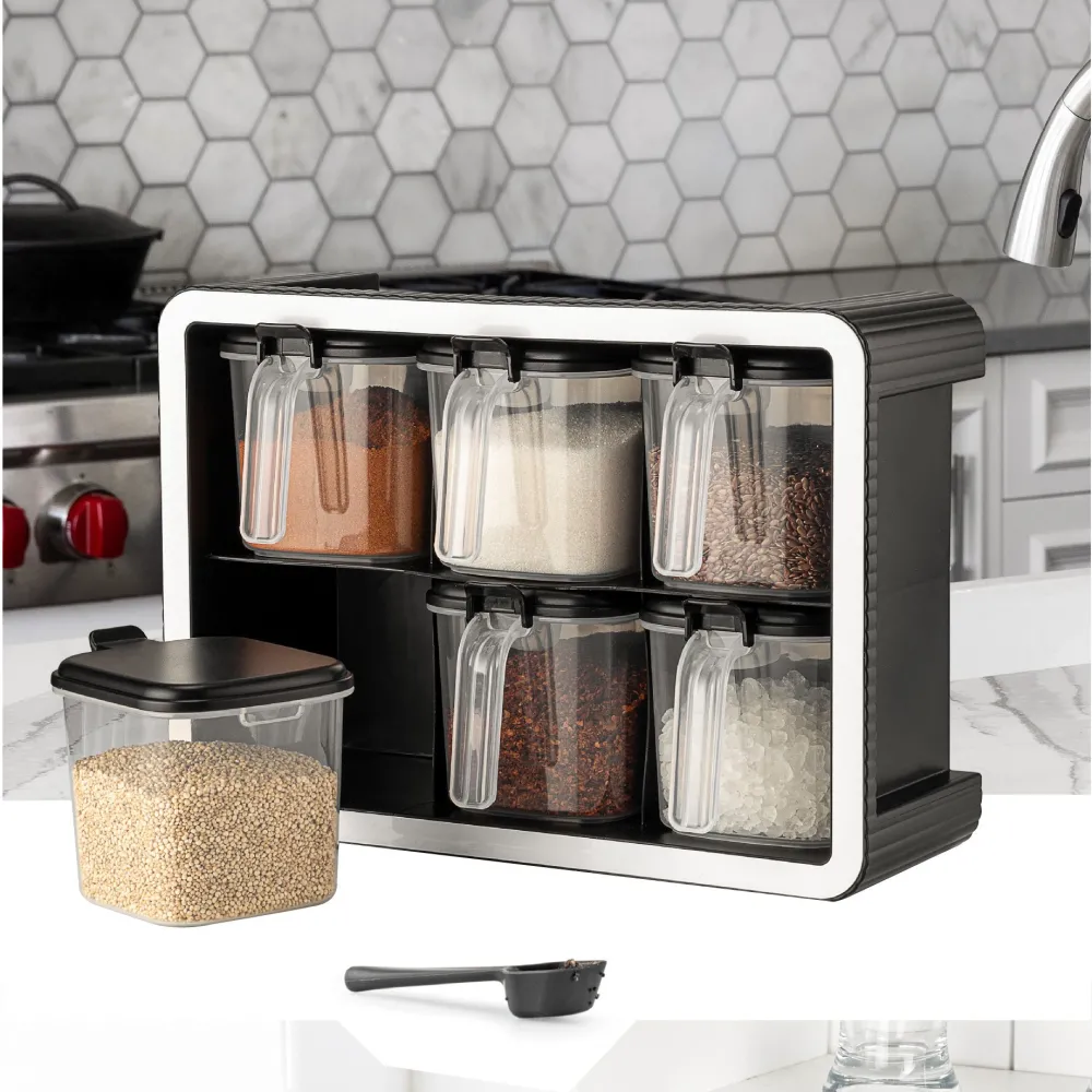 Set recipiente pentru condimente (7 piese) Hermia BNM-9172, Antracit