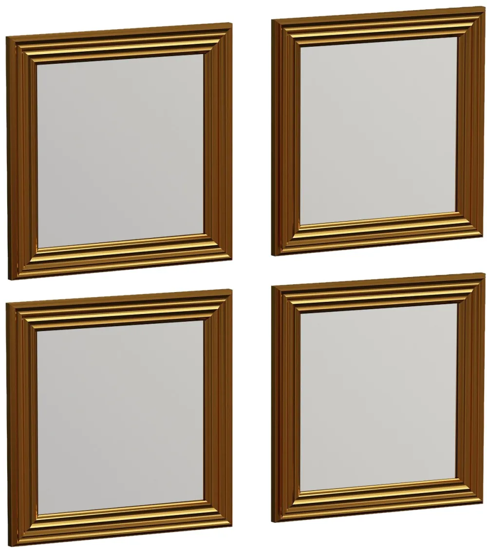Set oglinzi (4 piese) Hanah Home Loza, Auriu
