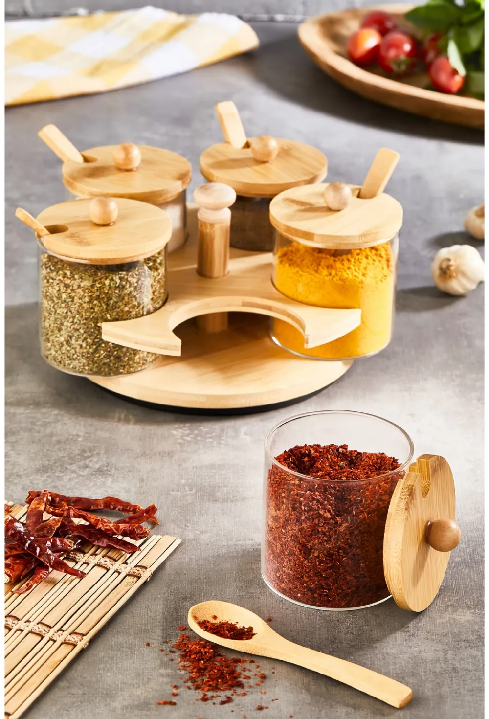 Set recipiente pentru condimente (5 piese) Hermia 20846Seffaf, Transparent