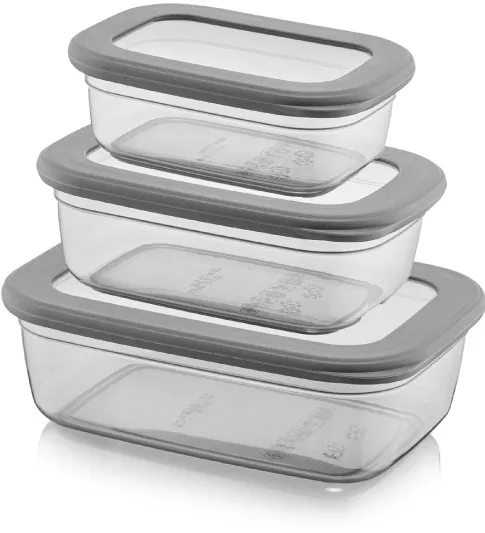 Set cutii de depozitare (3 piese) Hermia BNMPOLYAR03-46712, Antracit