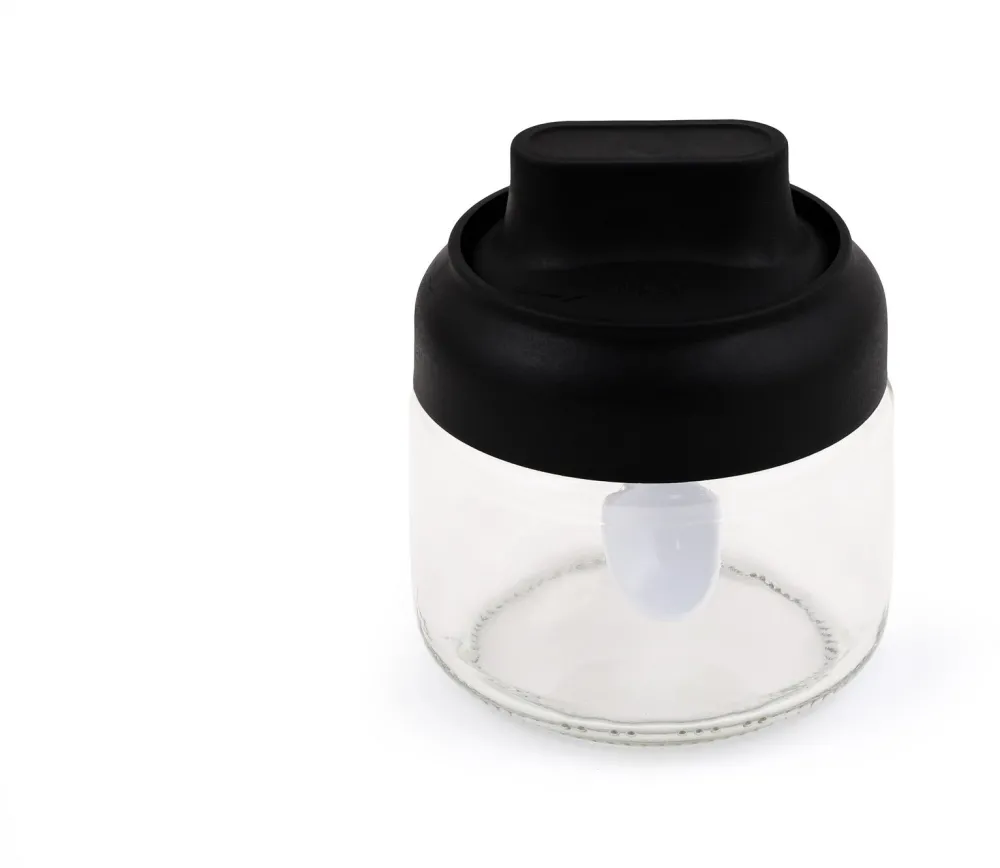 Set recipiente pentru condimente (12 piese) Hermia 12 - Lİ - Genis - kasikli, Negru