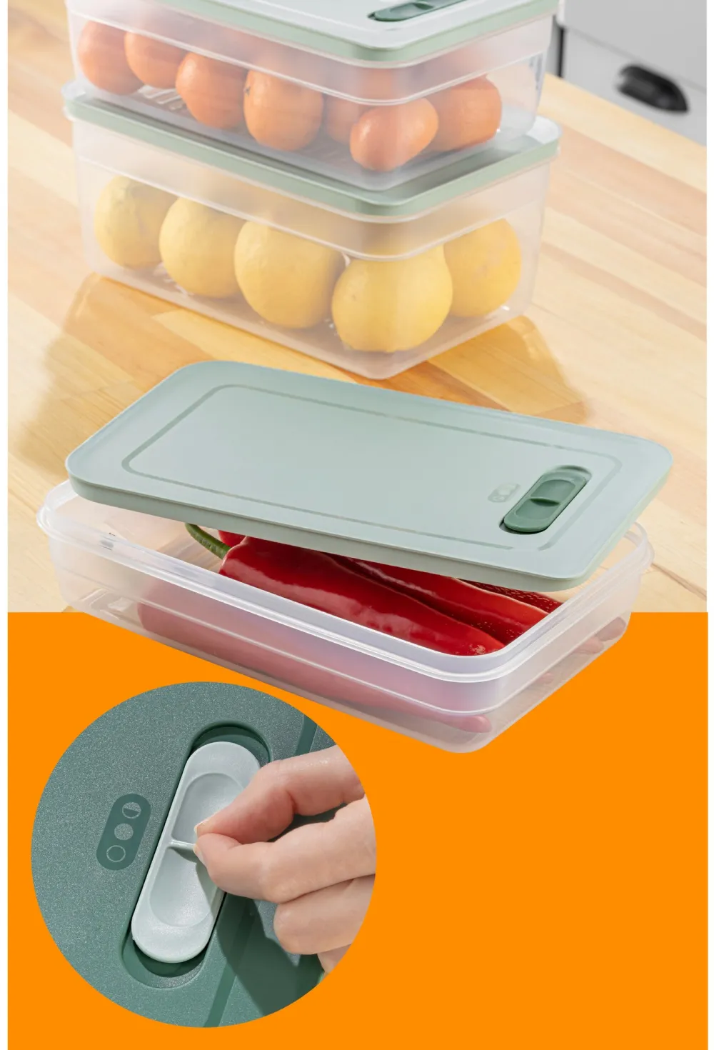 Set cutii de depozitare (3 piese) Hermia HK3LU, Albastru