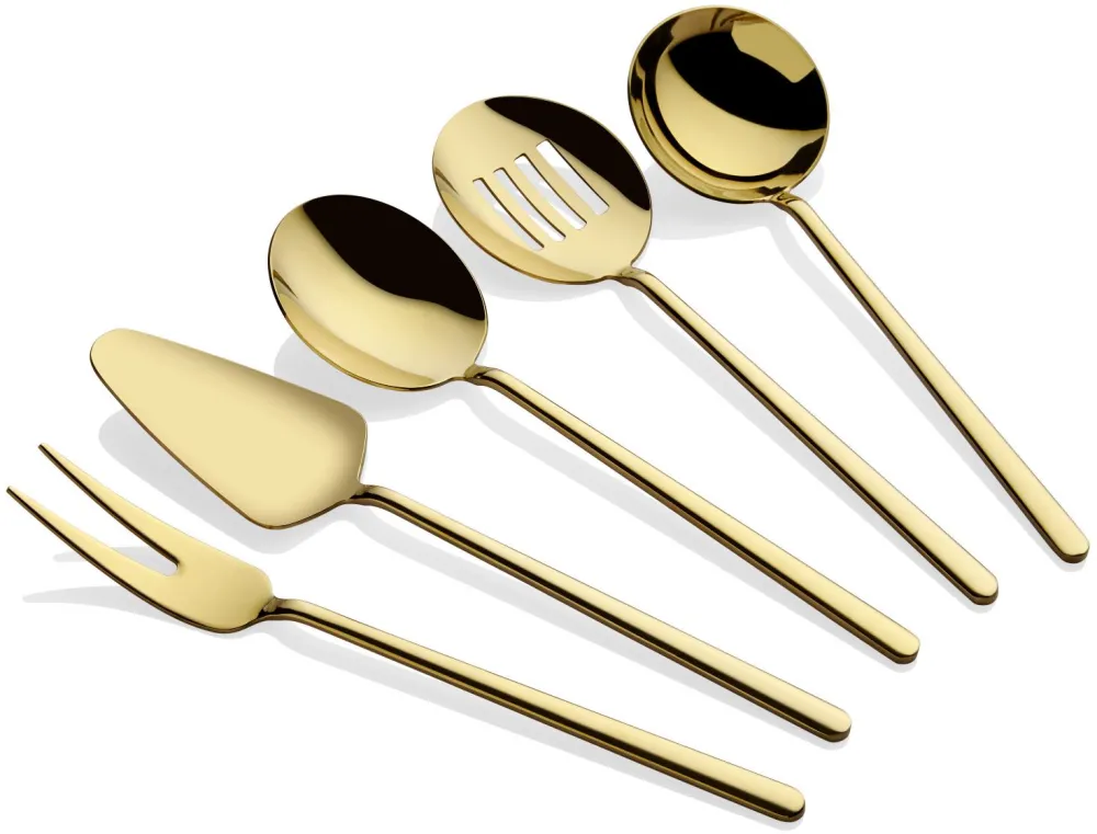 Set de servire (5 piese) Hermia Allegra, Auriu
