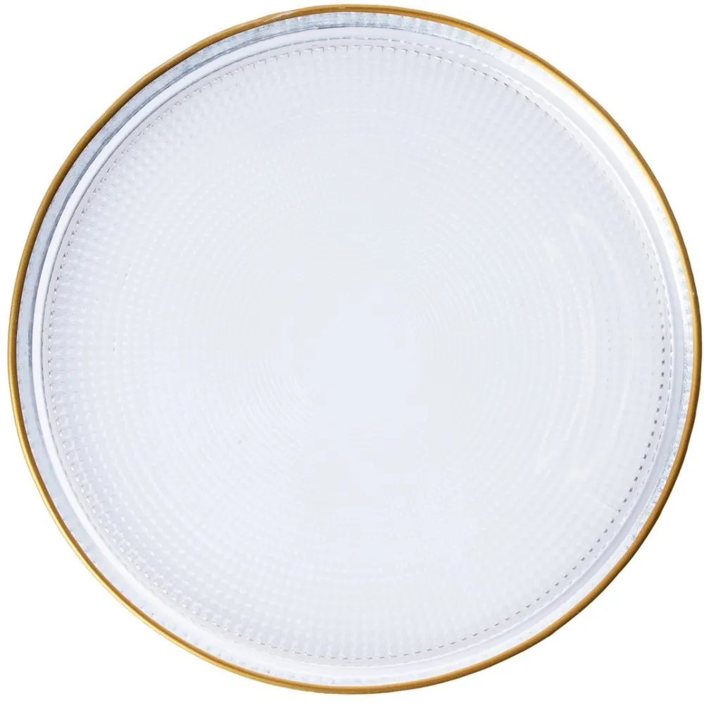Set farfurii desert (6 piese) Hermia Loren6p, Transparent / Auriu