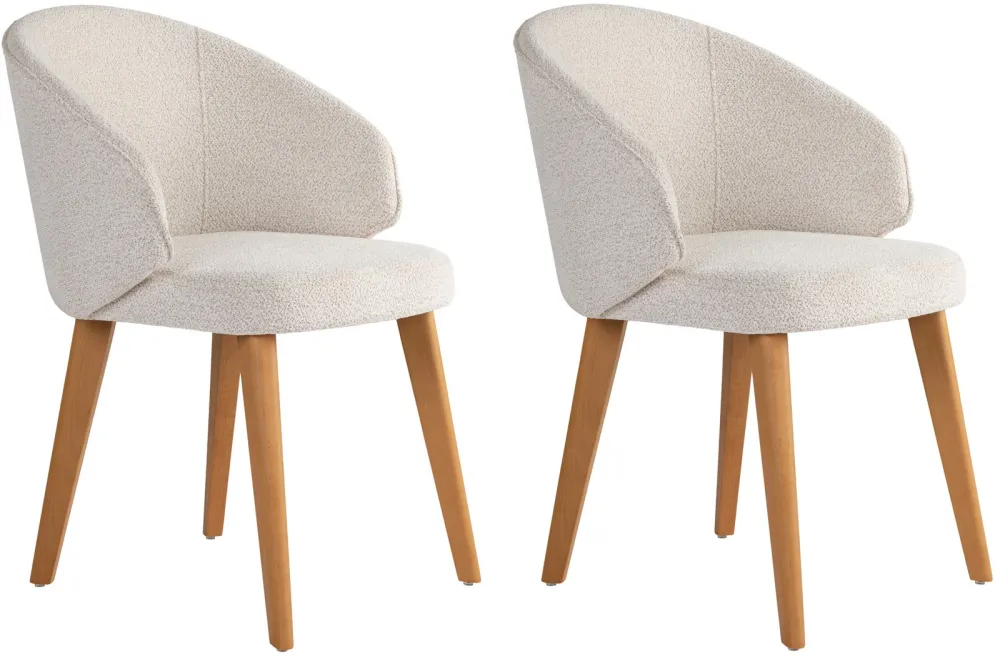 Set scaune (2 piese) Hanah Home Bentley, Alb / Stejar închis