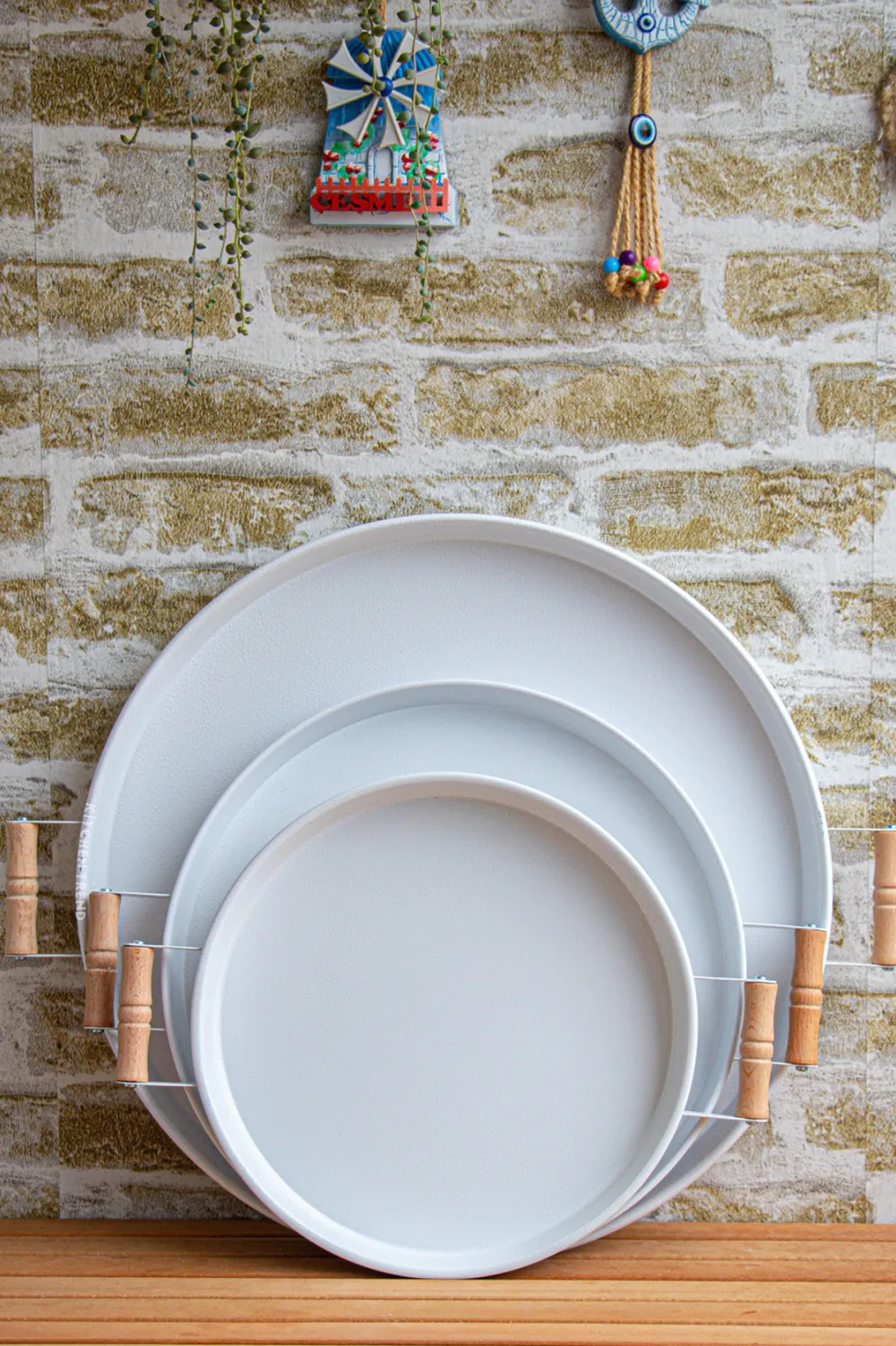 Set tăvi (3 piese) Hermia M0255 - B, Alb