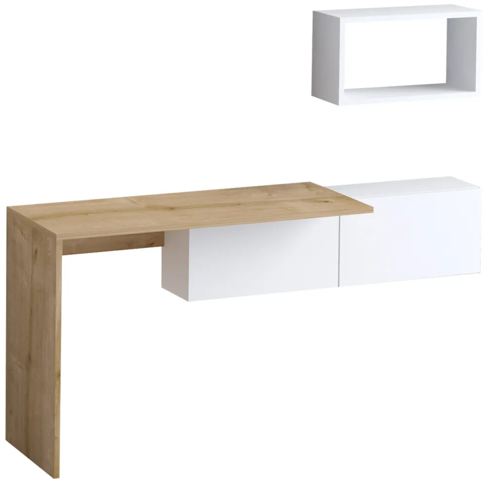 Birou Hanah Home Tiff, Alb / Stejar