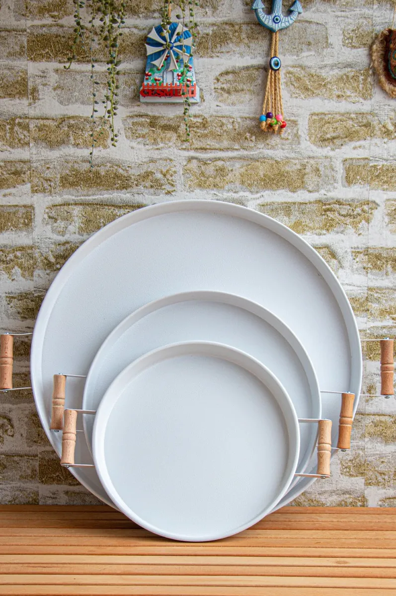 Set tăvi (3 piese) Hermia M0198, Alb