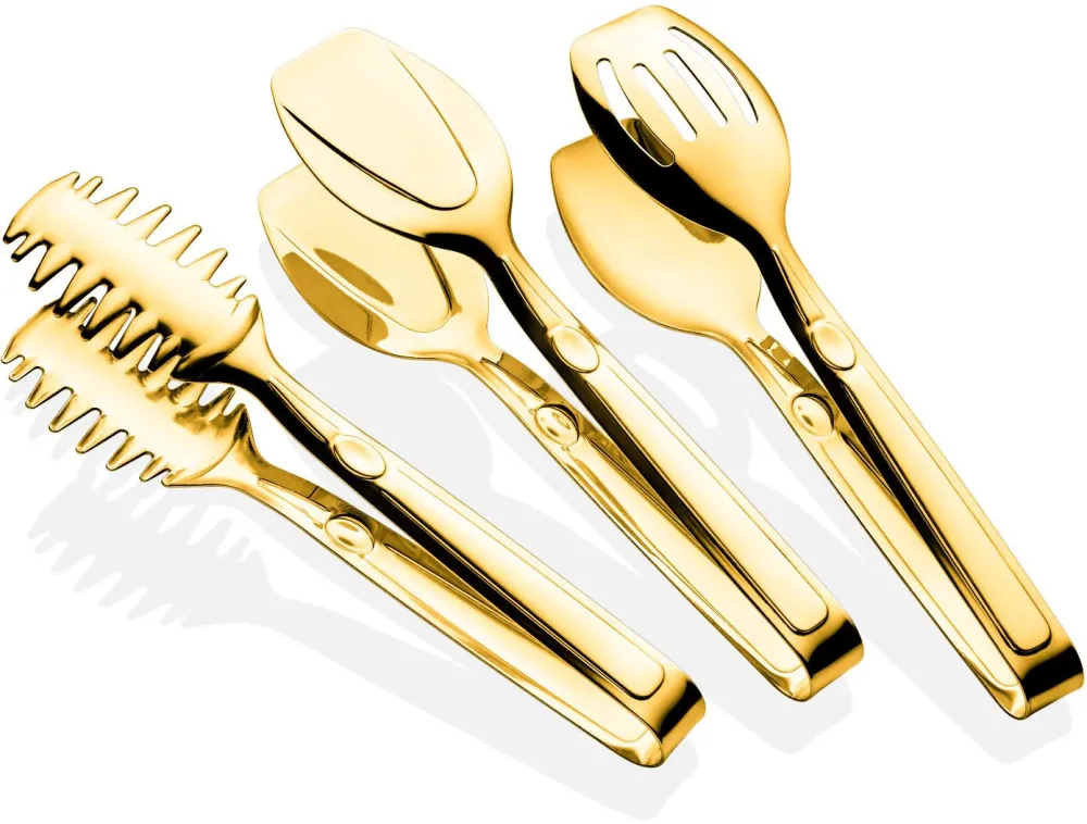 Set clești de servire (3 piese) Hermia Piacasa Titanium, Auriu