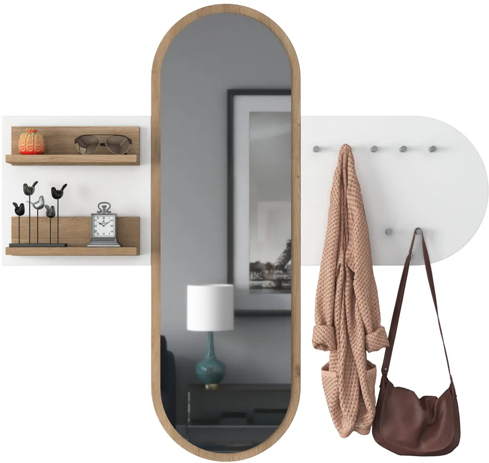 Cuier de hol Hanah Home P3 - 2445, Alb / Nuc
