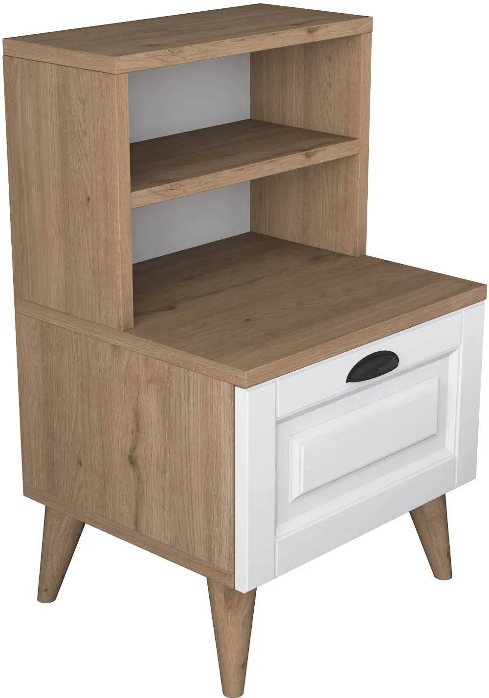 Noptieră Hanah Home BD105 - 2786 - Walnut, Nuc / Alb