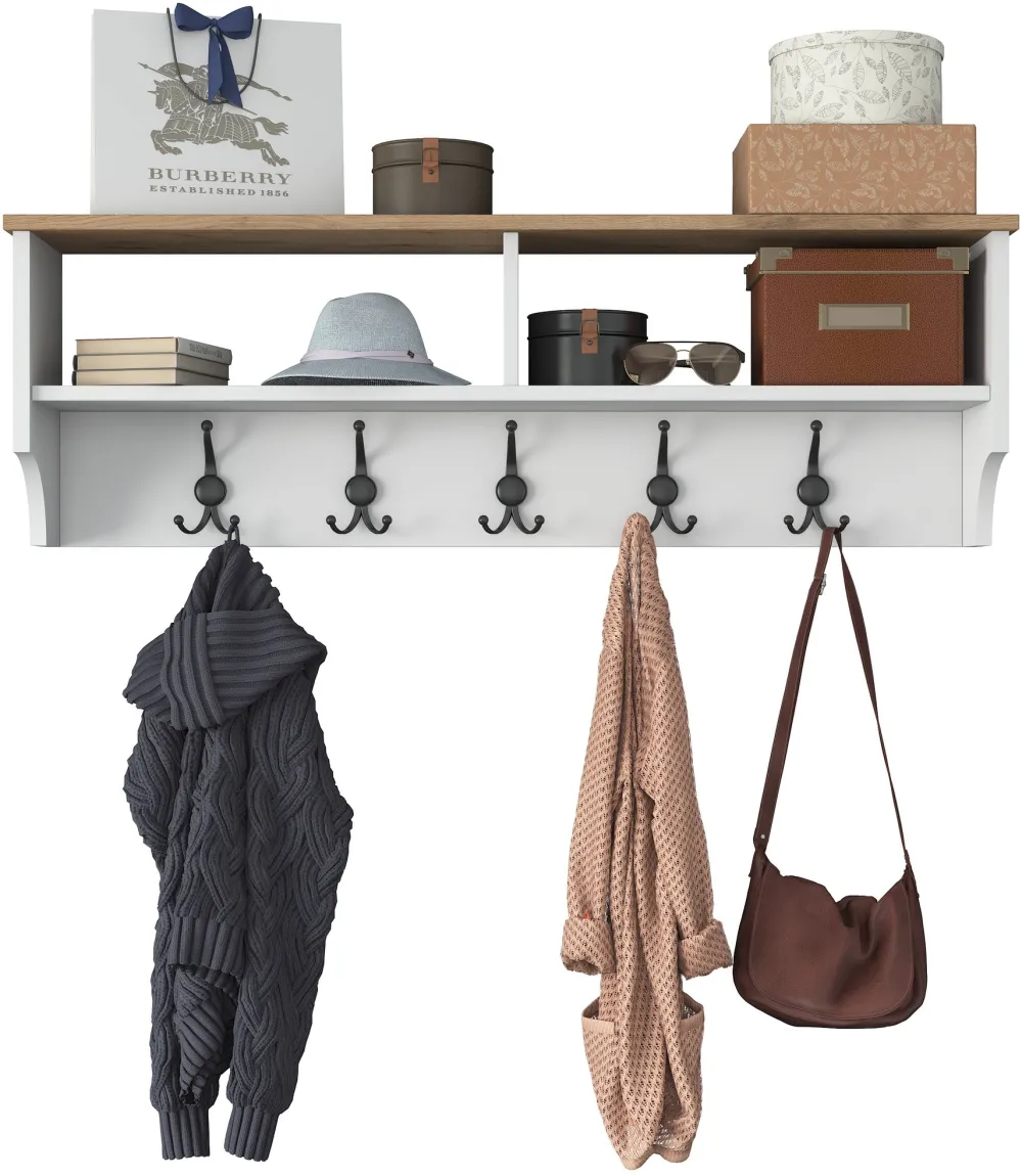 Cuier de hol Hanah Home P2 - 2460, Alb / Nuc