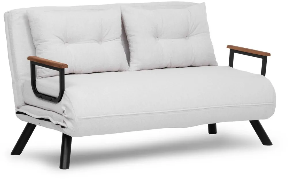 Canapea extensibilă 2 locuri Atelier Del Sofa Sando 2-Seater - Teddy Fabric, Alb
