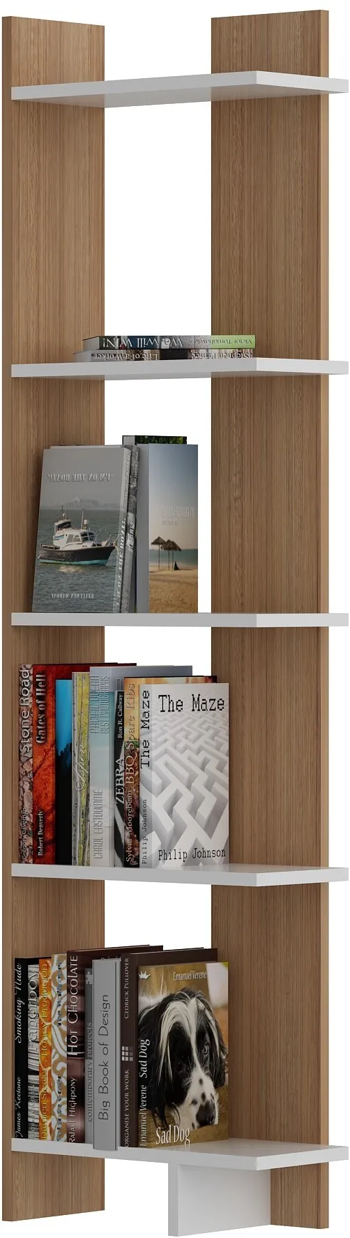 Bibliotecă Hanah Home Als, Tec / Alb