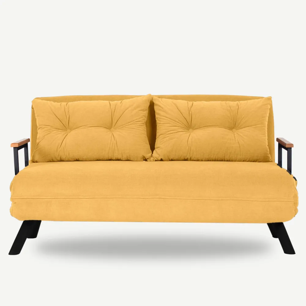 Canapea extensibilă 2 locuri Atelier Del Sofa Sando 2-Seater, Muștar
