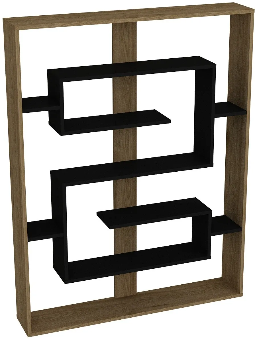 Bibliotecă Hanah Home Esteban - Black, Ud, Negru / Stejar