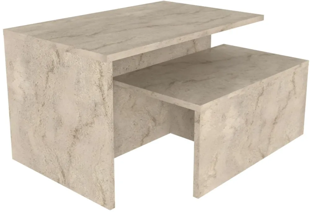 Set măsuțe imbricabile (2 piese) Hanah Home Twins, Travertin