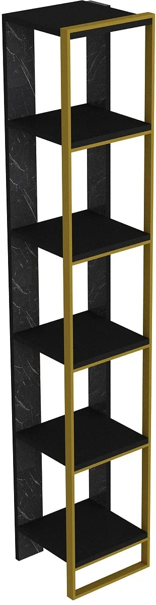 Bibliotecă Hanah Home Polka - Black, Auriu / Negru