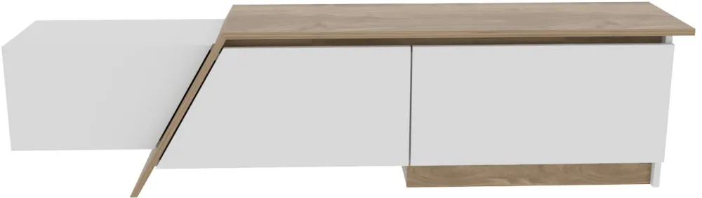 Comodă TV Hanah Home Zonas, Alb / Nuc